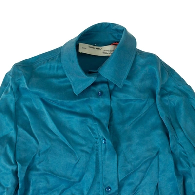 Shop Off-white Blue Front Coulisse Shirt