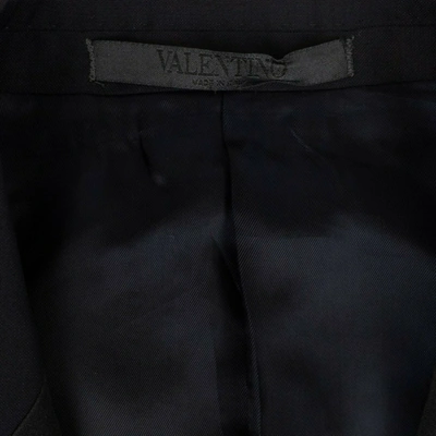 Shop Valentino Navy Rever Raso Suit In Blue