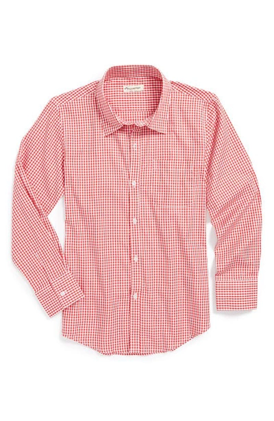 Shop Appaman Standard Gingham Check Shirt In Red Check