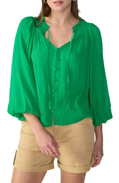 Shop Sanctuary Breezy Smocked Neck Blouse In Jelly Bean