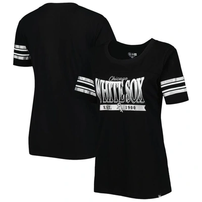 Shop New Era Black Chicago White Sox Team Stripe T-shirt