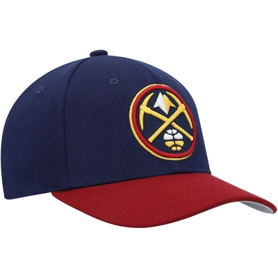 Shop Mitchell & Ness Navy/red Denver Nuggets Mvp Team Two-tone 2.0 Stretch-snapback Hat