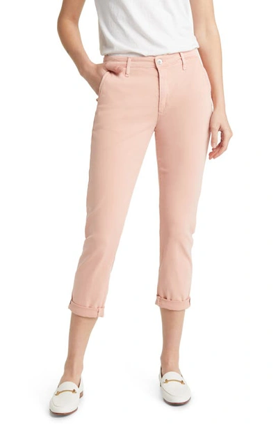 Shop Ag Caden Crop Twill Trousers In Sulfur Blush Paradise