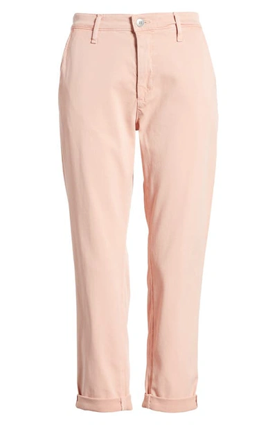 Shop Ag Caden Crop Twill Trousers In Sulfur Blush Paradise