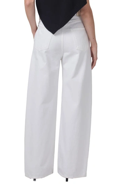 Shop Citizens Of Humanity Maritzy Pleated High Waist Wide Leg Organic Cotton Trouser Jeans In Prism