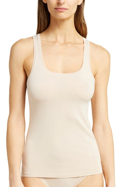 Shop Wacoal Square Neck Cotton Tank In Sand