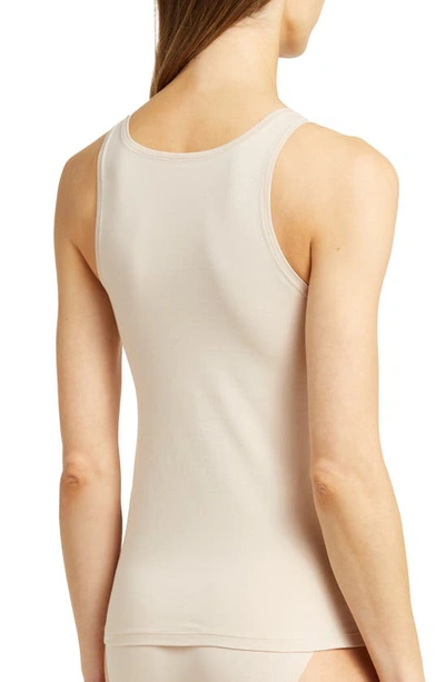 Shop Wacoal Square Neck Cotton Tank In Sand