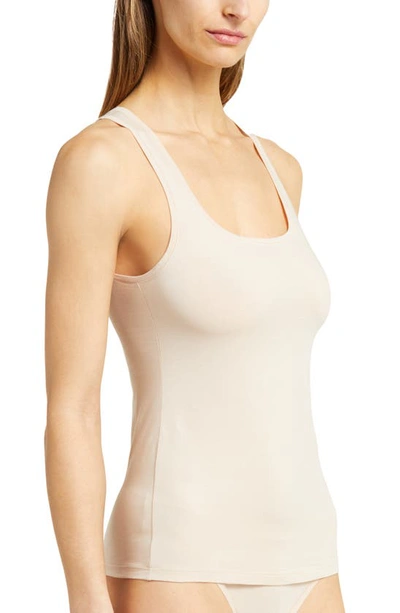 Shop Wacoal Square Neck Cotton Tank In Sand