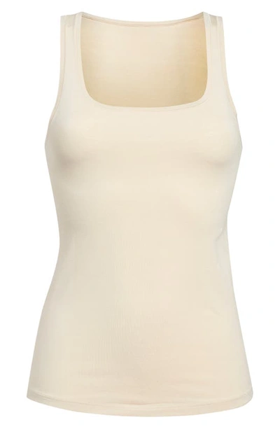 Shop Wacoal Square Neck Cotton Tank In Sand