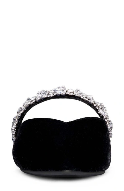 Shop Birdies Swan Flat In Caviar Gem Bracelet Velvet