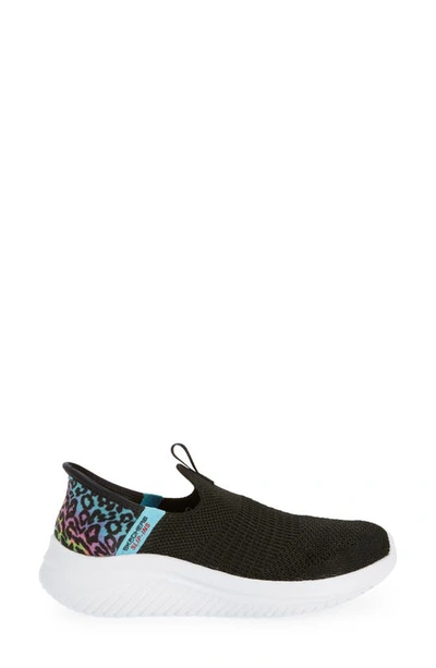 Shop Skechers Kids' Ultra Flex Slip-on Sneaker In Black/ Multi
