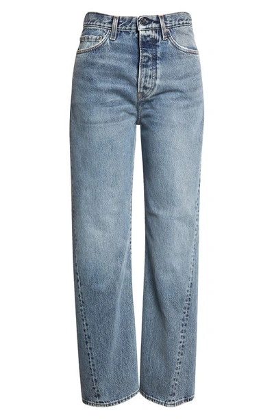 Totême Toteme Twisted Seam High Waist Straight Leg Jeans In Blue