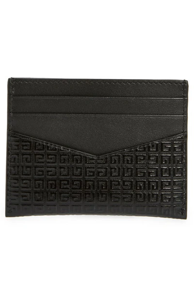 Shop Givenchy 4g-motif Leather Card Case In Black