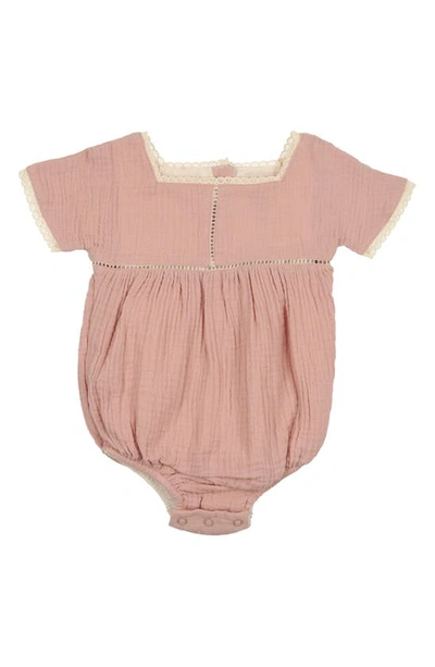Maniere Cotton Gauze Bubble Romper In Mauve