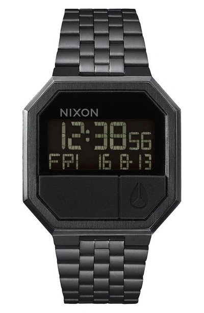 Shop Nixon Rerun Digital Bracelet Watch, 39mm In Black/black