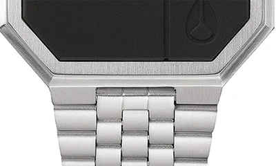 Shop Nixon Rerun Digital Bracelet Watch, 39mm In Silver/black