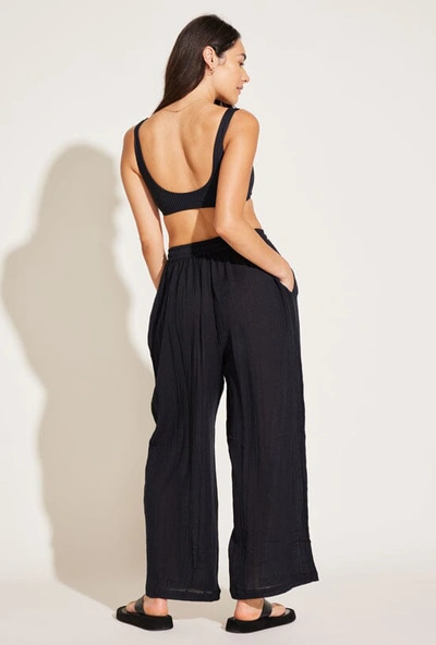 Shop Vitamin A Costa Pant In Black Organic Crinkle Cotton