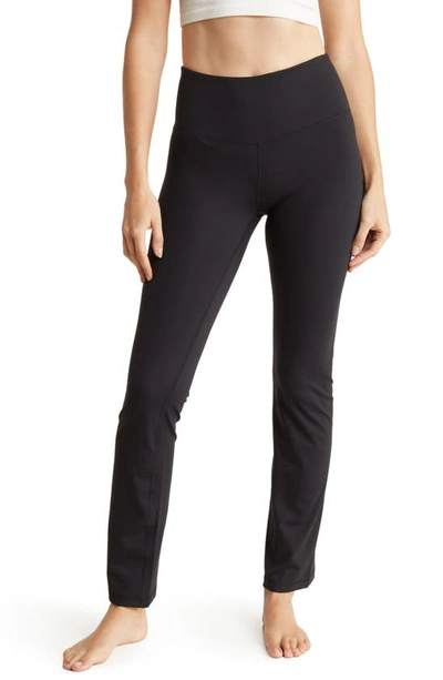 Yogalicious Lux Everyday Straight Leg Yoga Pants In Black