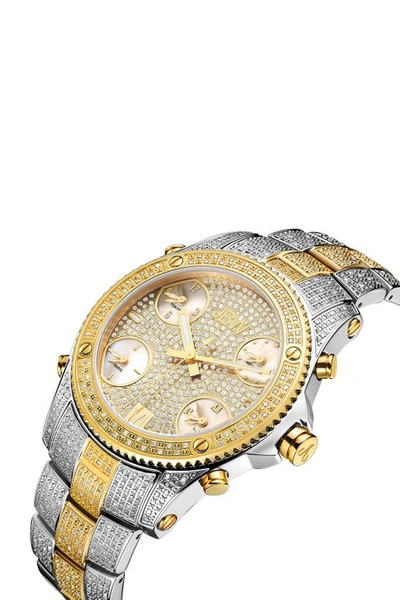 Shop Jbw Jet Setter Diamond Bracelet Watch, 50mm In Silver