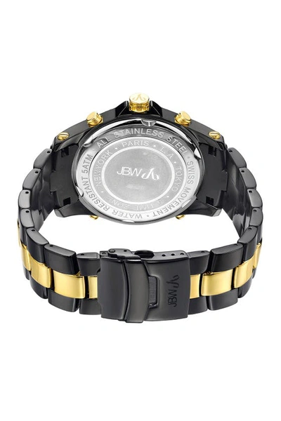 Shop Jbw Jet Setter Diamond Watch, 50mm In Black
