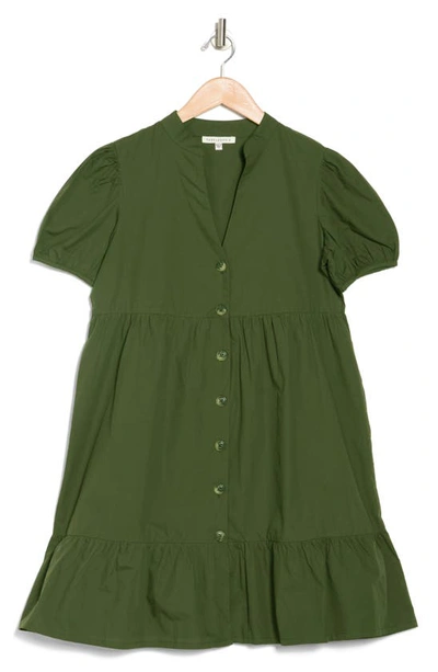 Shop Tash And Sophie Tiered Babydoll Dress In Olive