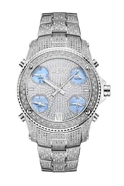 Shop Jbw Jet Setter Diamond Watch, 56mm In Silver