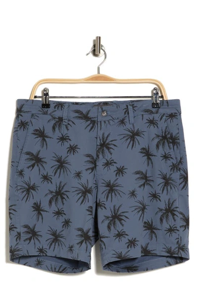 Shop Slate & Stone Cotton Twill Shorts In Washed Blue Palm