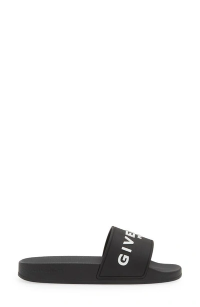 Givenchy 4g Leather-trimmed Embroidered Raffia Slides In Black