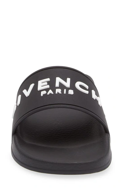 Shop Givenchy Logo Slide Sandal In Black