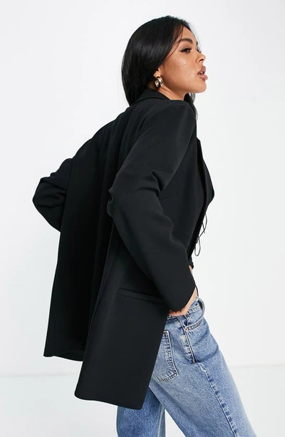 Shop Asos Design Slouchy Blazer In Black