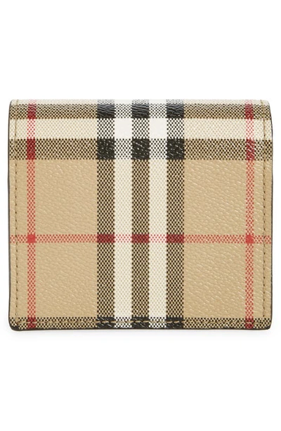 Shop Burberry Note Check Coated Canvas Bifold Wallet In Archive Beige