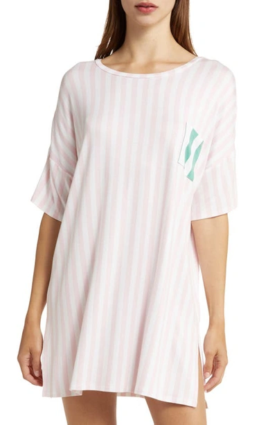 Shop Honeydew Intimates Good Times Sleep Shirt In Inhale Stripe