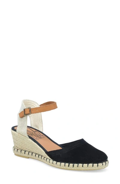 Miz Mooz Malena Womens Suede Slingback Wedge Sandals In Black