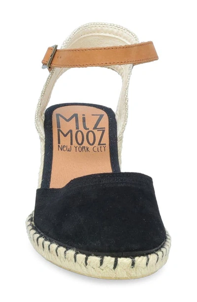 Miz Mooz Malena Womens Suede Slingback Wedge Sandals In Black