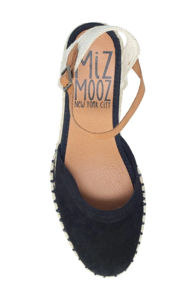 Miz Mooz Malena Womens Suede Slingback Wedge Sandals In Black