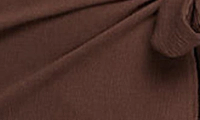 Shop Asos Design Long Sleeve Wrap Dress In Brown