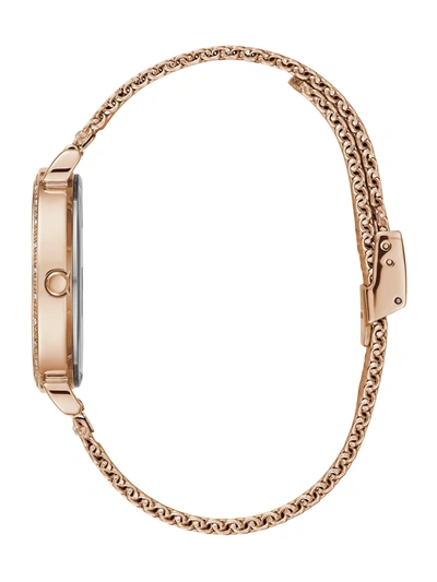 Shop Guess Factory Jewel Rose Gold-tone Watch In White