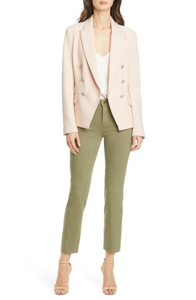 Shop L Agence Kenzie Double Breasted Blazer In Petal