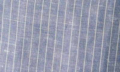 Shop Lucky Brand Stripe Short Sleeve Linen & Cotton Button-up Camp Shirt In Blue Stripe