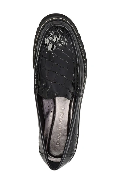 Shop Donald Pliner Hope Loafer In Black Faux Patent Leather