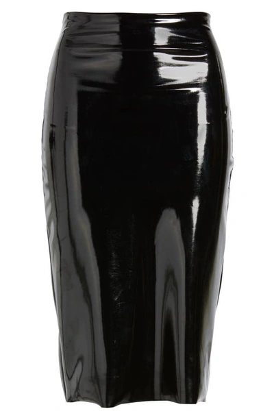 Commando Faux Patent Leather Midi Skirt In Black