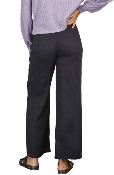 Angel Maternity Smocked Waist Linen Maternity Shorts In Navy