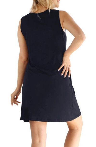 Shop Angel Maternity Lace Maternity/nursing Nightgown In Navy