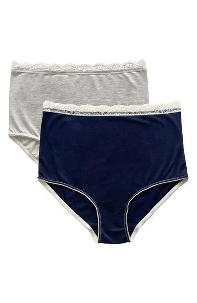 Shop Angel Maternity Assorted 2-pack Maternity Briefs In Navy/ Grey