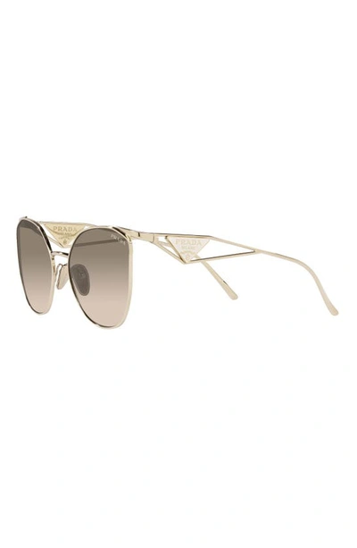 Shop Prada Symbole 59mm Cat Eye Sunglasses In Pale Gold