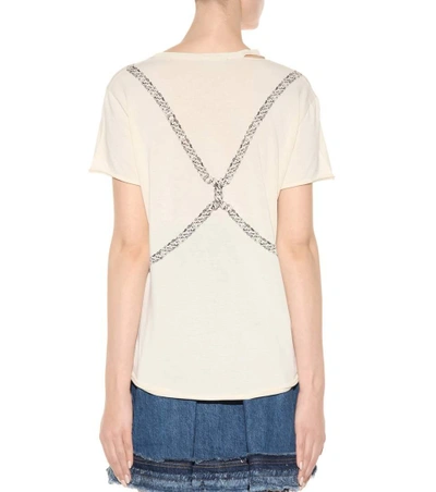 Shop Alexander Mcqueen Printed Cotton T-shirt In Chemise Llack