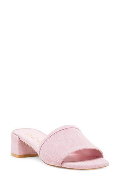 Shop Stuart Weitzman Cayman 35 Block Slide Sandal In India Pink