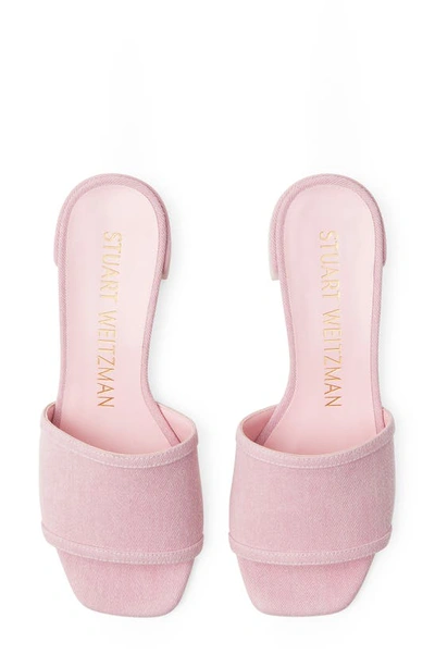 Shop Stuart Weitzman Cayman 35 Block Slide Sandal In India Pink