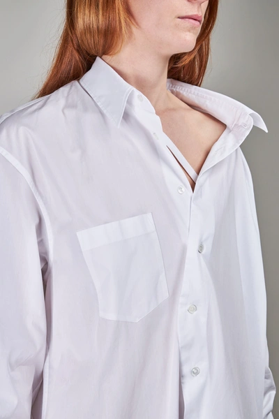 Shop Ann Demeulemeester Henrietta Dop Shoulder Shirt Dress, White