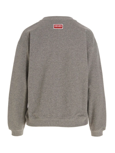 Shop Kenzo Logo Embroidery Sweatshirt In Gray